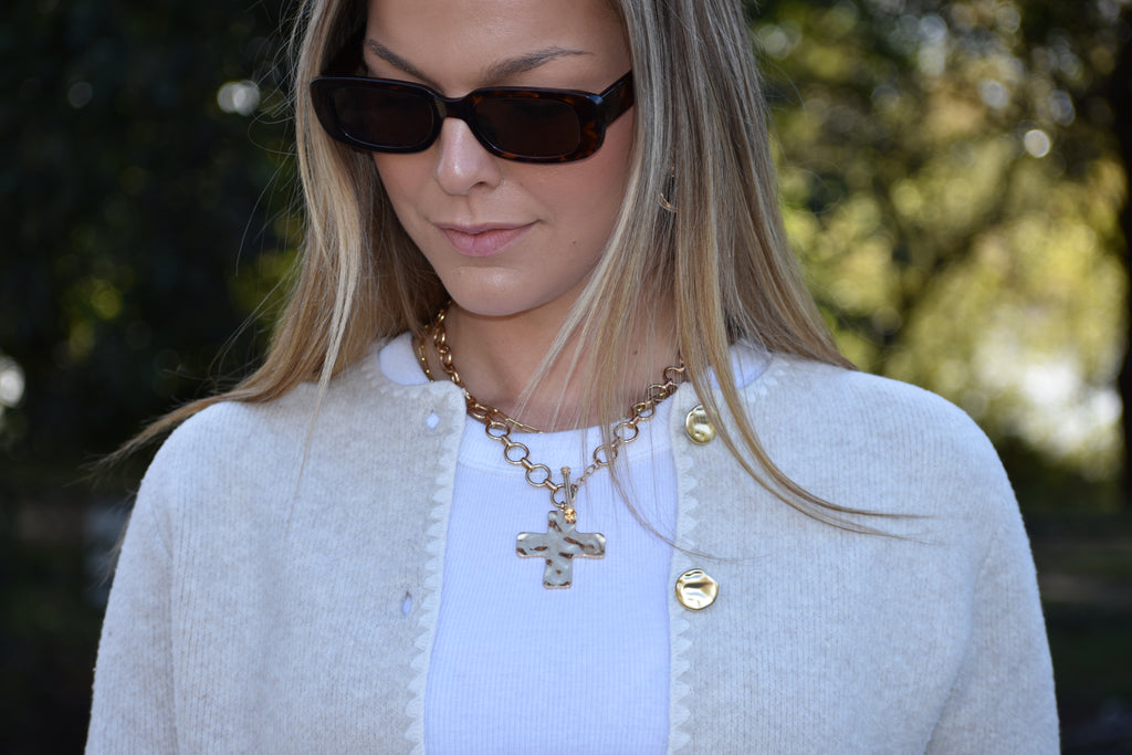 The Hammered Cross Necklace