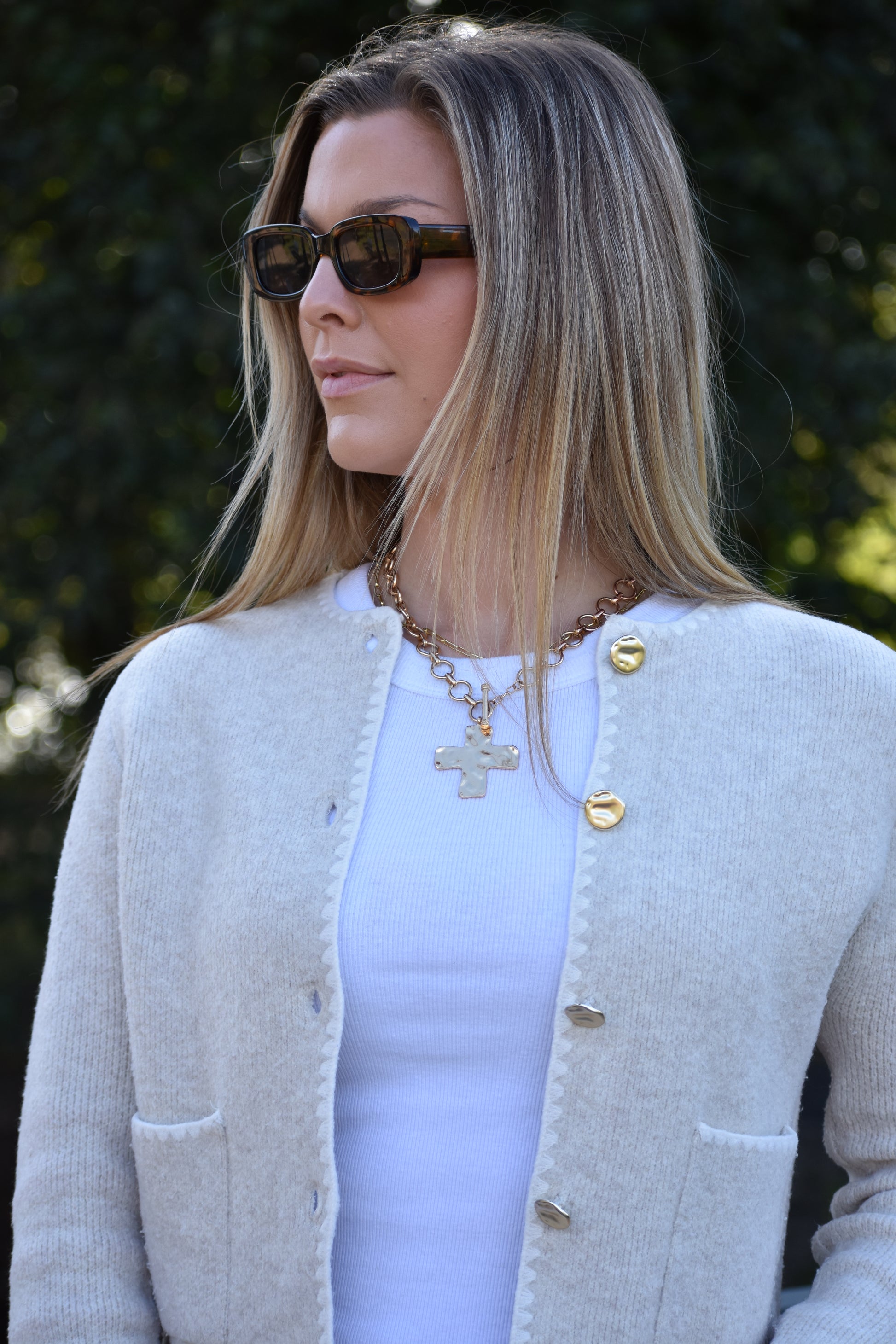 The Hammered Cross Necklace