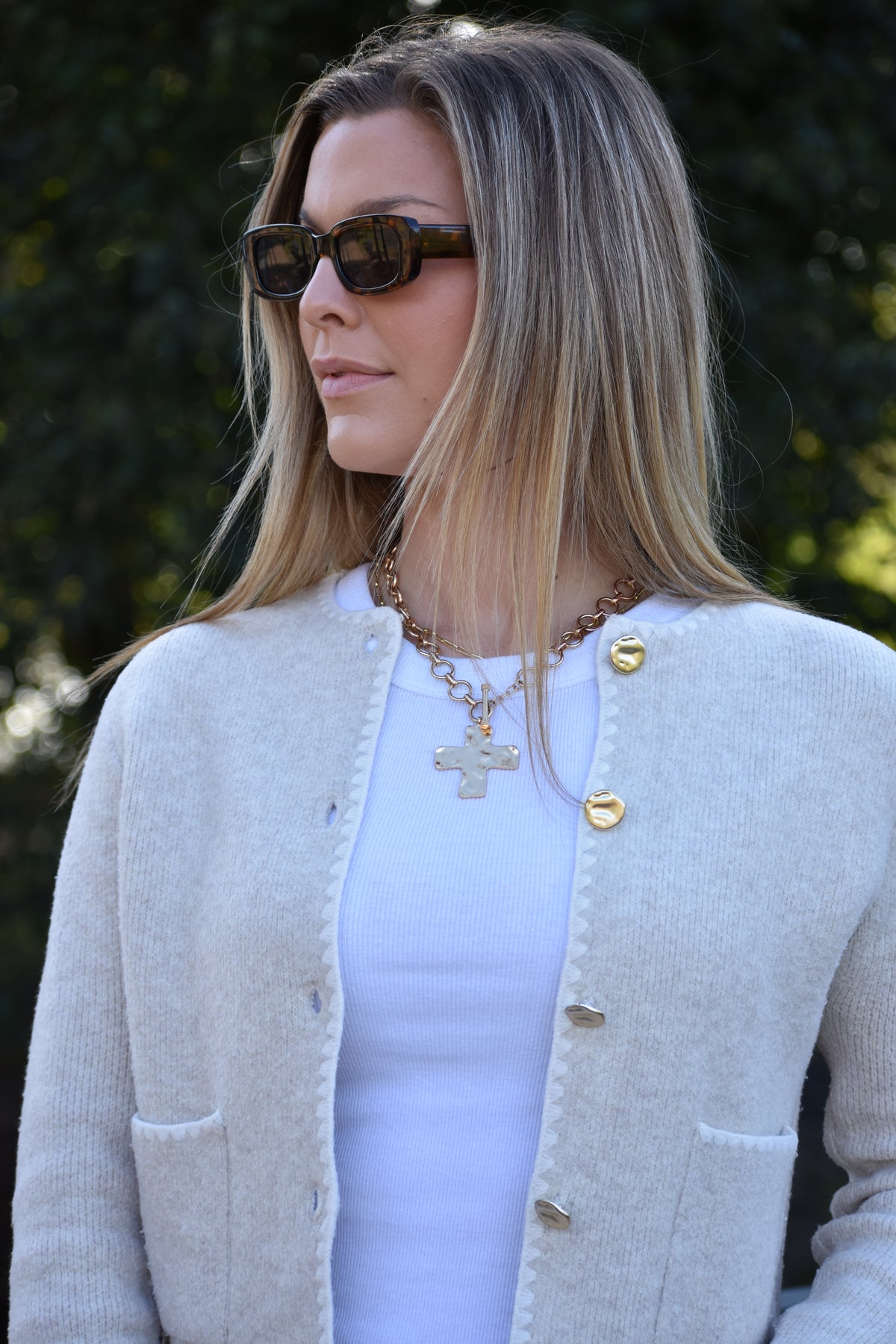 The Hammered Cross Necklace