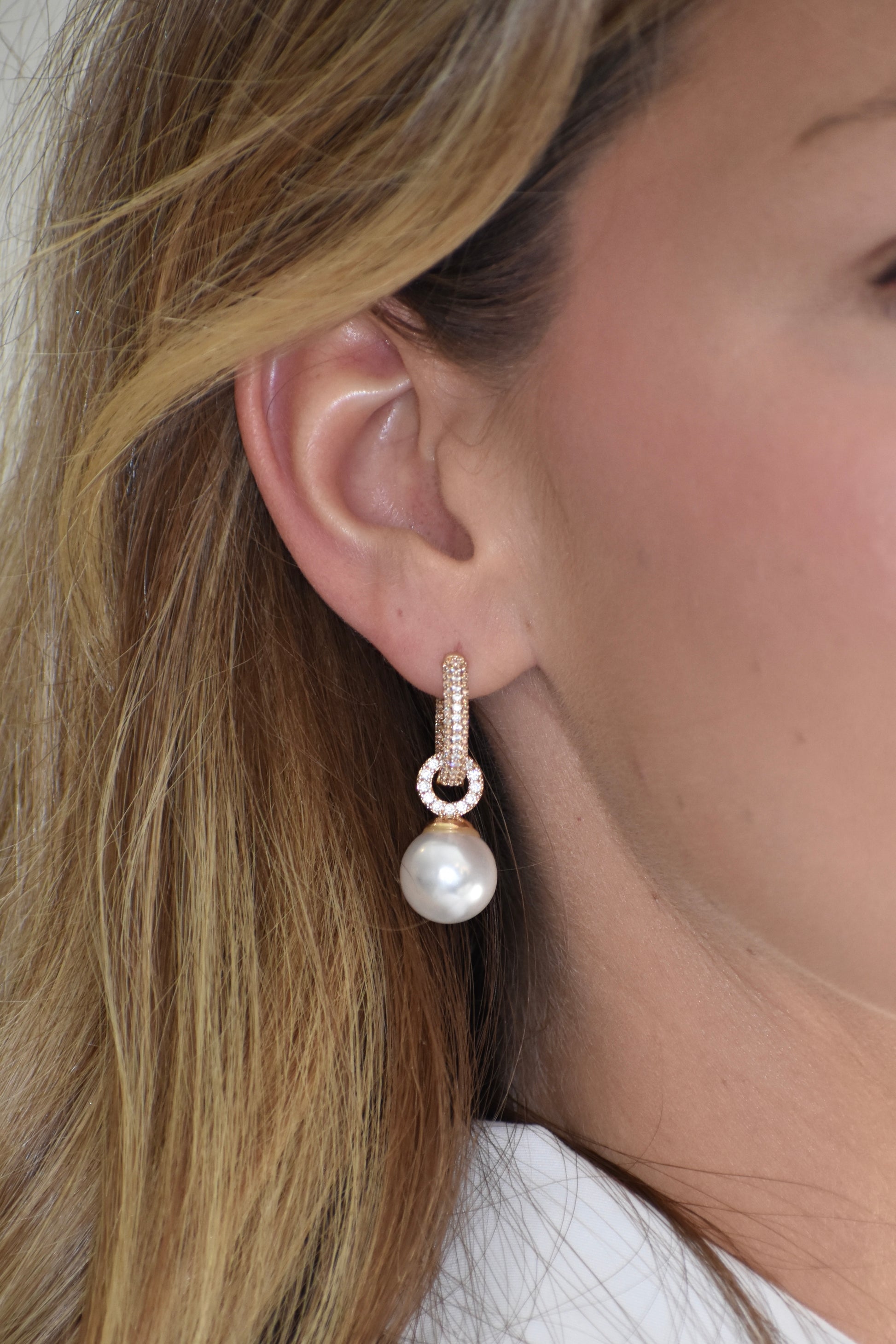 Perth Pearl Hoop Earrings