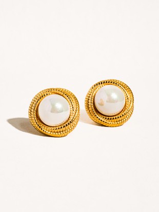 Monaco Pearl Stud Earrings